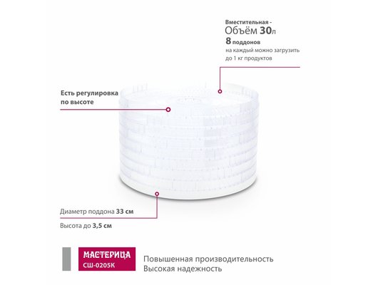 Сушилка Мастерица СШ-0205К сушилка для овощей с функцией йогуртница